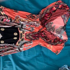 Orange printed dress